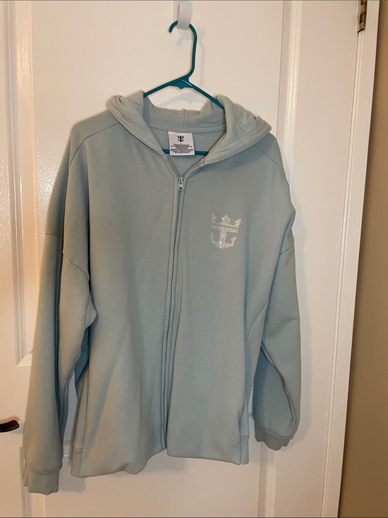 Royal Caribbean Tops - Light Blue Full-Zip Hoodie with RCCL Crown Logo